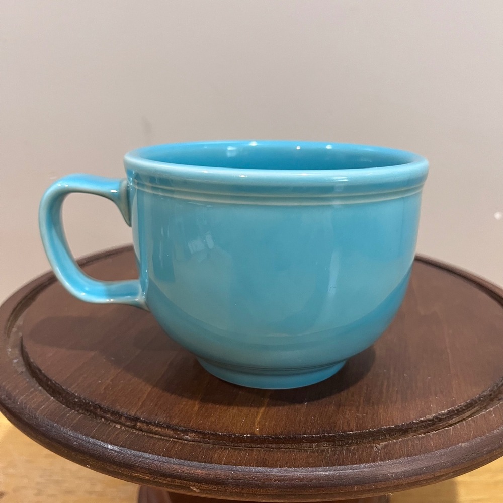 Fiesta Turquoise Jumbo Cup Mug Homer Laughlin Vtg Style Retro Art Deco Blue USA